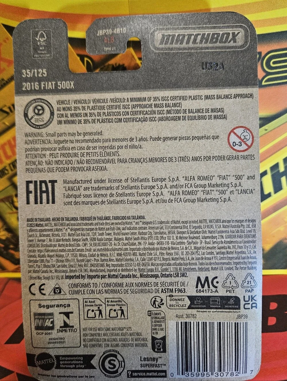 Matchbox Fiat 500X Blue Crossover Car